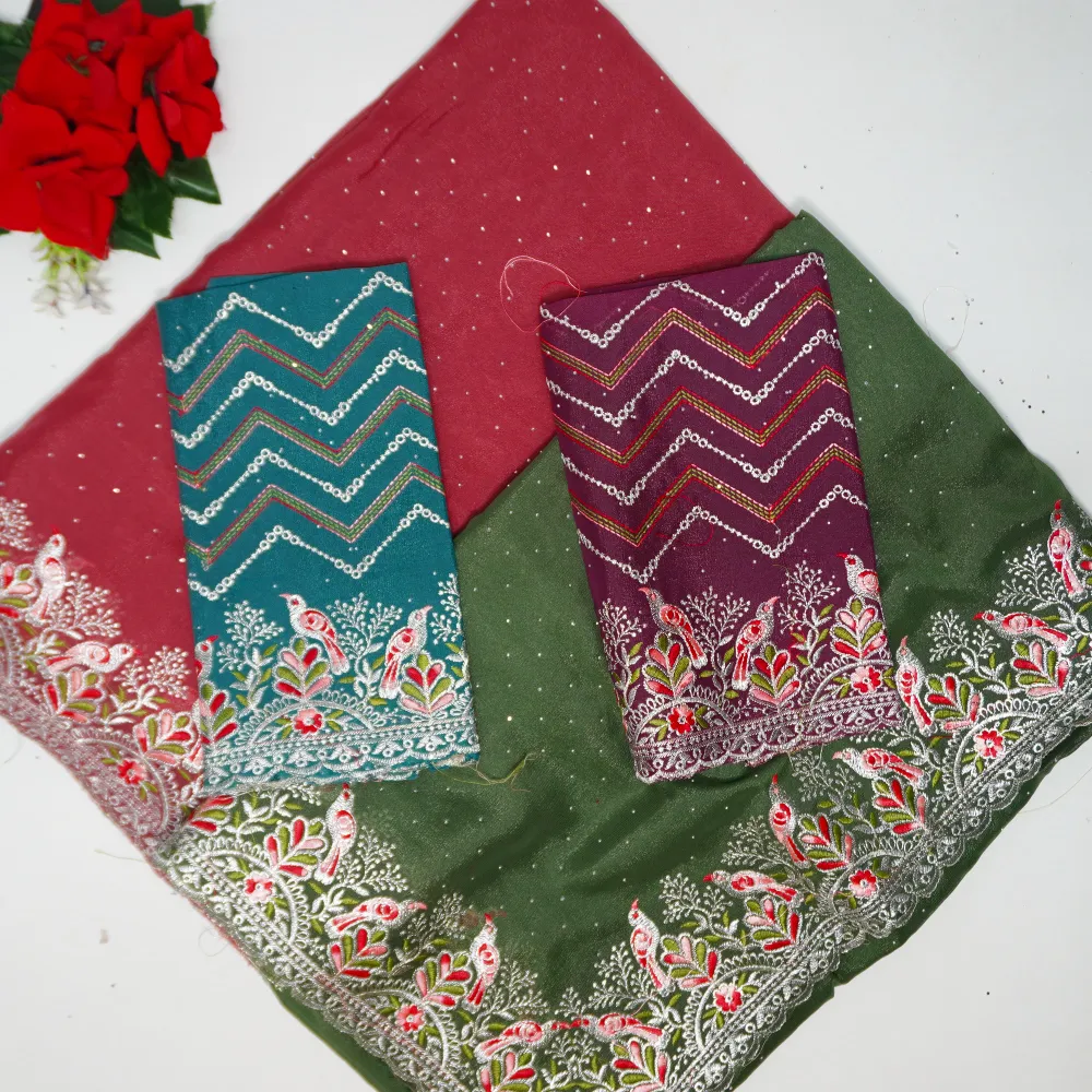 501 (7) Luxury Silk With Embroidary-MB501 - Image 1