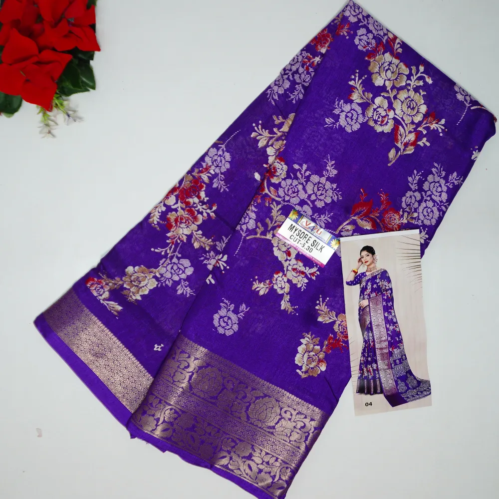 508-4 (2) Mugdha Silk Sarees-MB508(Purple) - Image 1