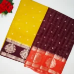 Russin Crape Saree In Checks -MB518