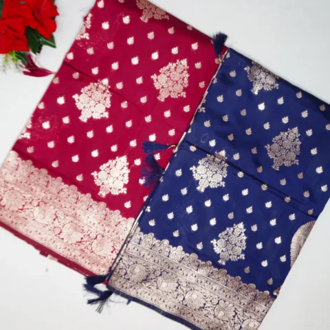 Copper Work Soft Benarus Silk Sarees-MB542(521)