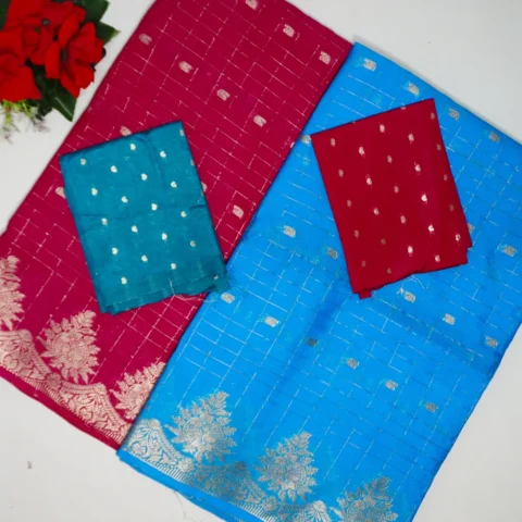 Mango Checks With Rich Pallu Sarees-MB316(527)
