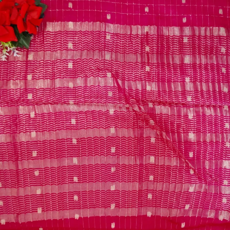 Mango Checks With Rich Pallu Sarees-MB316(527) - Image 3