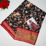Penkalamkari Tissue Kalamkari Border Sarees-MB535 - Image 4