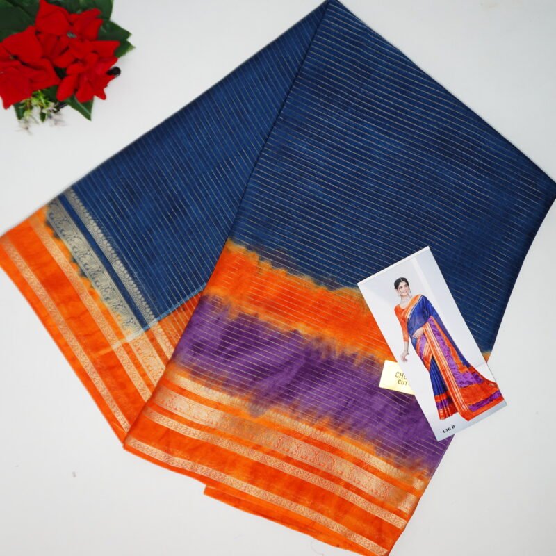 Chanderi Gap Border Sarees-MB311(559) - Image 4