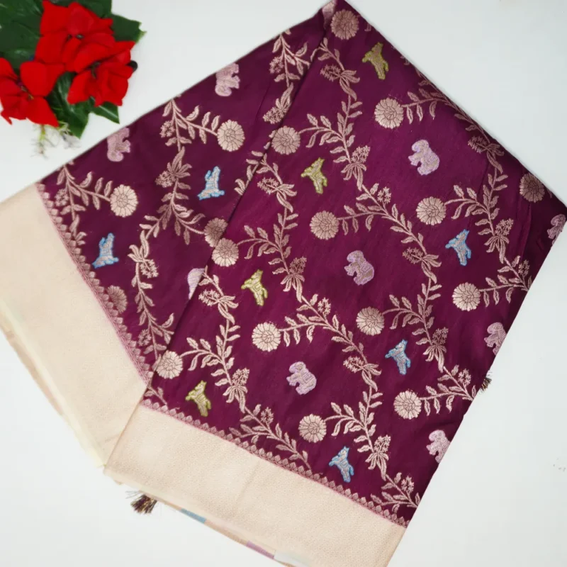 Kalamkari Raw Mango Sarees-MB532(605) - Image 4