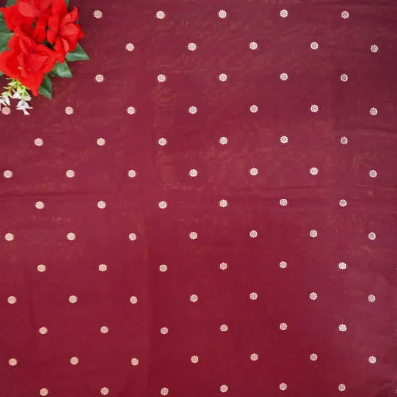 Handloom Raw Mango Checks Border-MB534(606) - Image 3