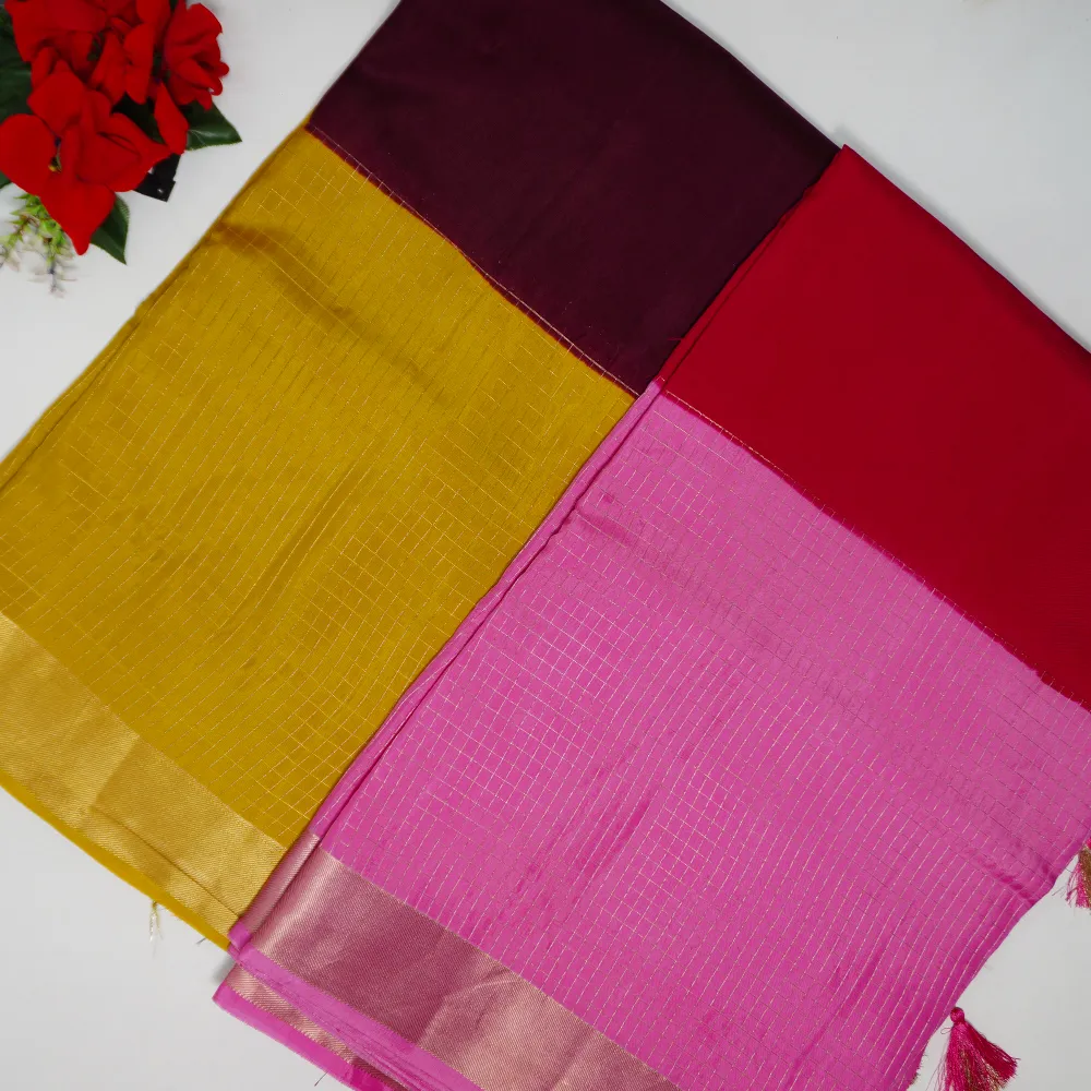 607 (5) Raw Mango With Designer Sarees-MB607 - Image 1