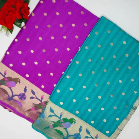 Pure Munga Tusser Pythani Sarees-MB530(609)