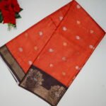 Soft Jacquard Border Sarees-MB611(Rust Orange)