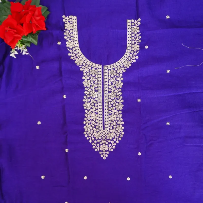 Soft Vichitra Silk Party Ware Dress Materials-DS009 - Image 2