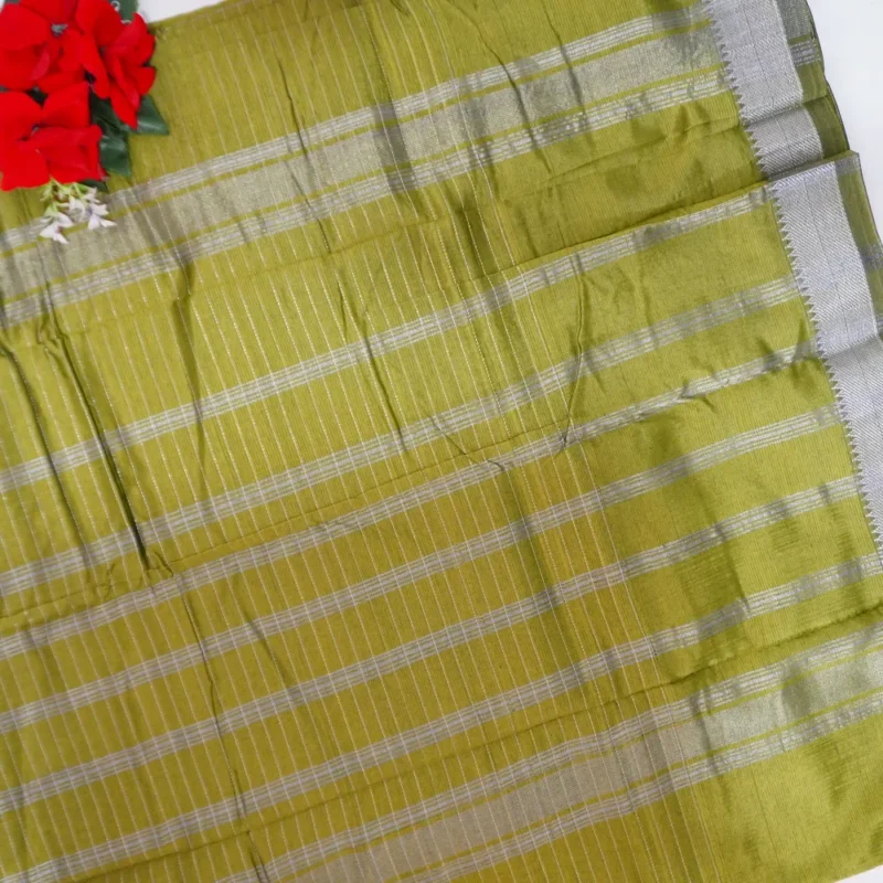Vintage Mangalagiri Check Pattu Sarees -M014 - Image 2