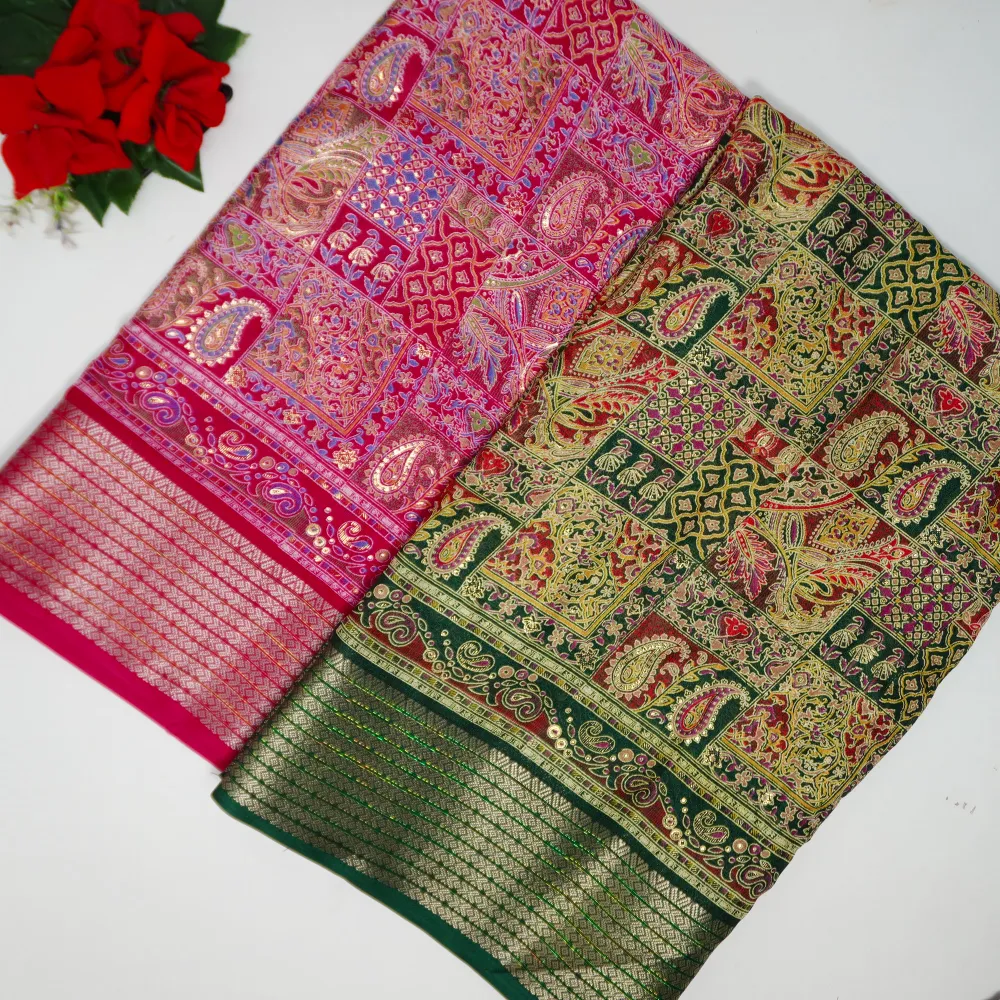 627 (9) Kashmiri Design Sarees-MB627 - Image 1