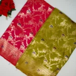 Benarus Meenakari Copper Weaving Sarees-MB642