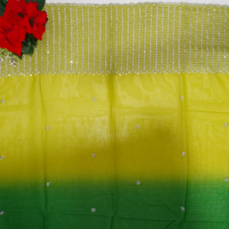 Space Silk Dual Colour Cut Work Sarees-MB768(655) - Image 3