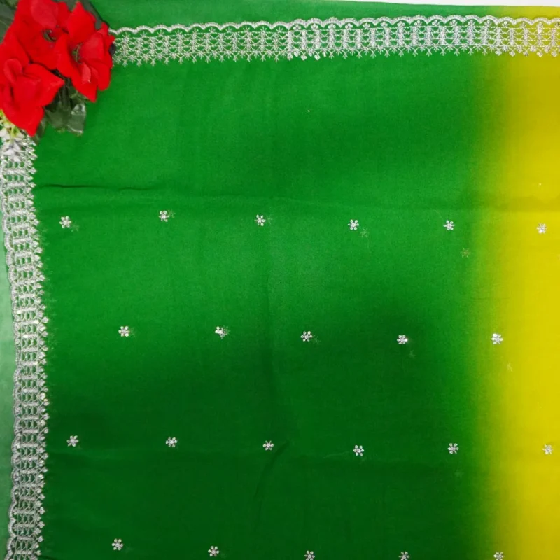 Space Silk Dual Colour Cut Work Sarees-MB768(655) - Image 2