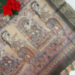 Pure Lenin Tissue Digital Sarees-MB666 - Image 2