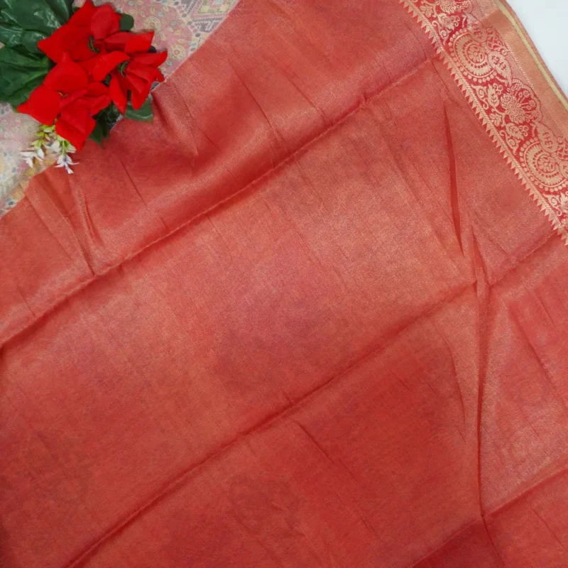 Pure Lenin Tissue Digital Sarees-MB767(667) - Image 3