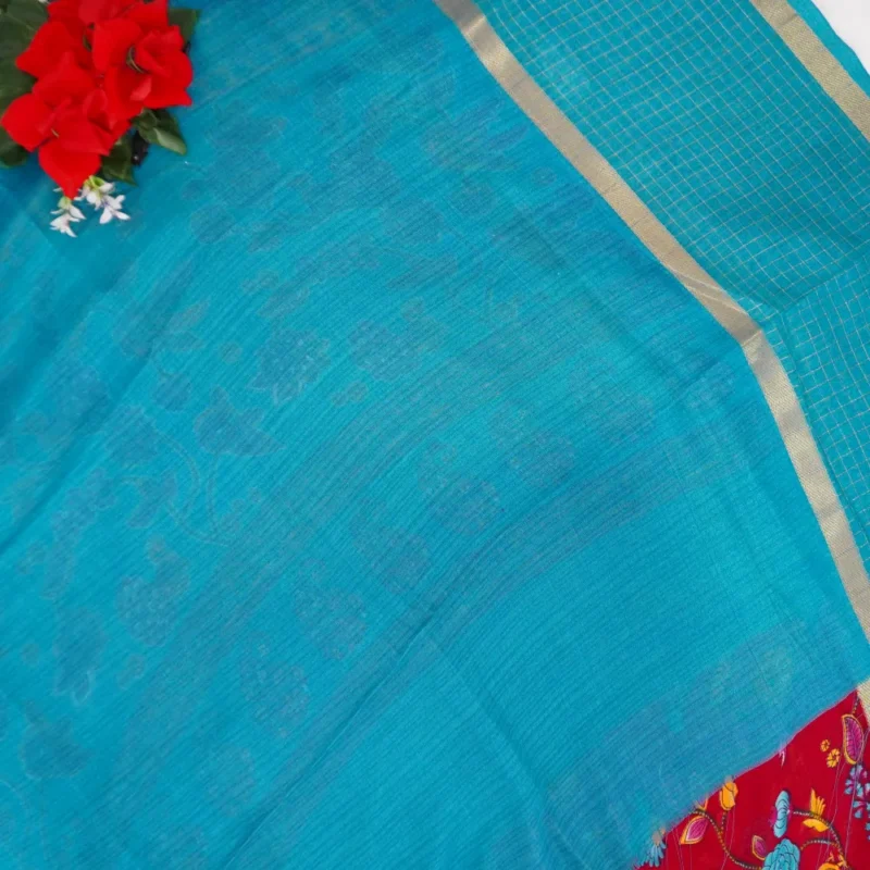 Kasturi Maska Silk With Checks Border-MB301(670) - Image 2