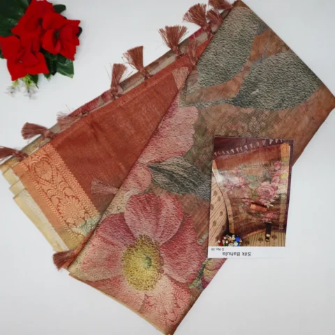 Pure Lenin Tissue Digital Sarees-MB707(675)