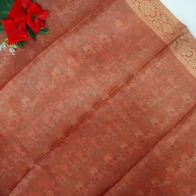 Pure Lenin Tissue Digital Sarees-MB707(675) - Image 2