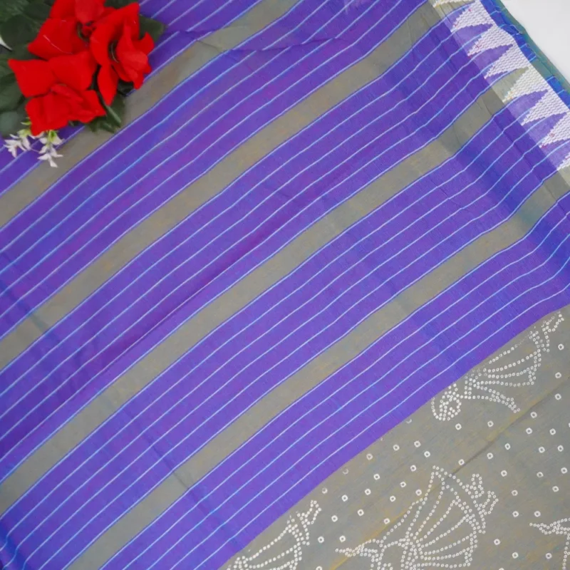 Mangalagiri Print Bandhini Sarees-MB529(689) - Image 2