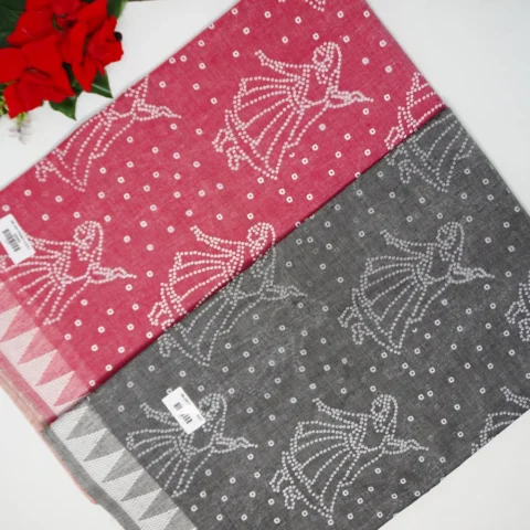 Mangalagiri Print Bandhini Sarees-MB529(689)