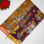 Kalamkari Nijam Border Gicha Silk Sarees-MB708