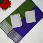 Mangalagiri 100 Count Border With Silver Blouse-MB717