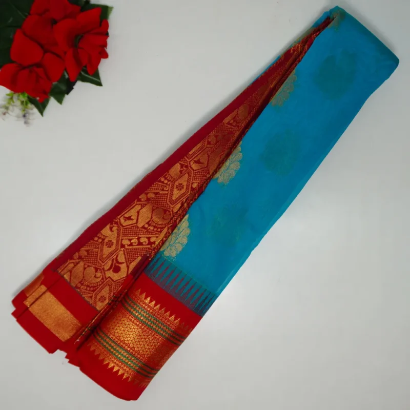Gadwal Party Ware Cotton Sarees-MB732 - Image 4