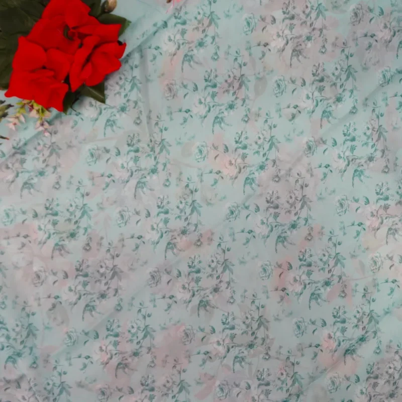 Pure Georgette Digital Sarees -MB313(743) - Image 2