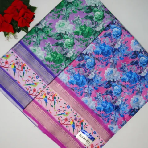 Anasuya Digital Kalamkari Gap Border Sarees -MB314(745)