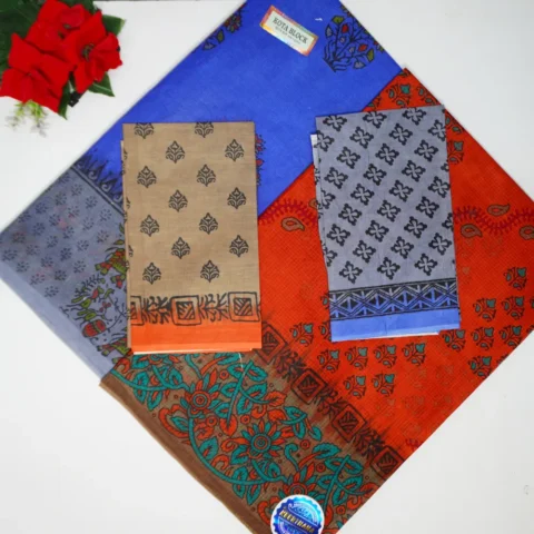 Kota Block Berry Cotton Sarees