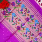 Pure Tusser Pythani Muniya Border Sarees-MB770 - Image 3