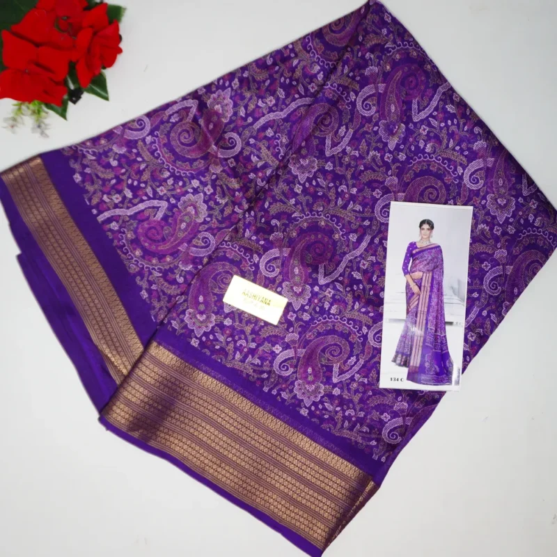 Kashmiri Print In Kalanjali Silk Sarees-MB307(775) - Image 2