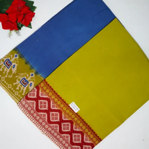 Dye Cotton Mangalagiri Kalamkari Outerline Sarees
