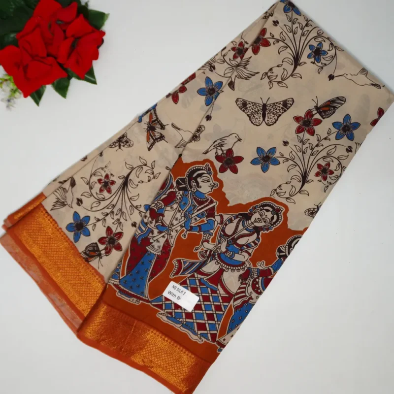 Nijam Border Mangalagiri Silk Sarees-MB810(762) - Image 4