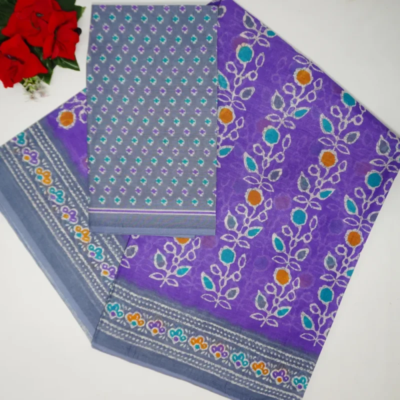 Leaf Cotton Sarees-MB816 - Image 4