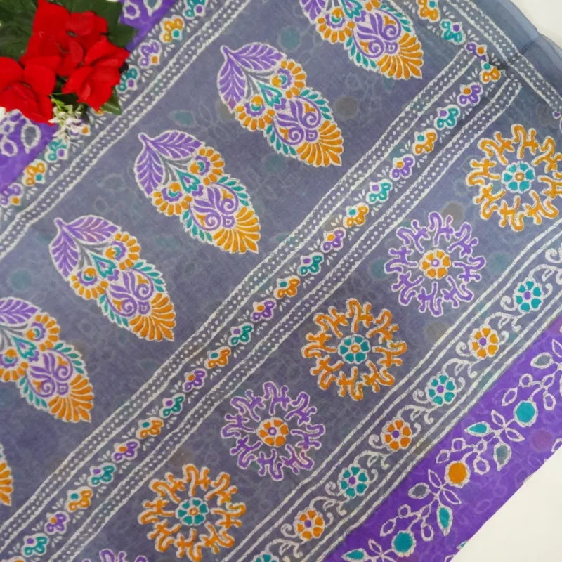 Leaf Cotton Sarees-MB816 - Image 3