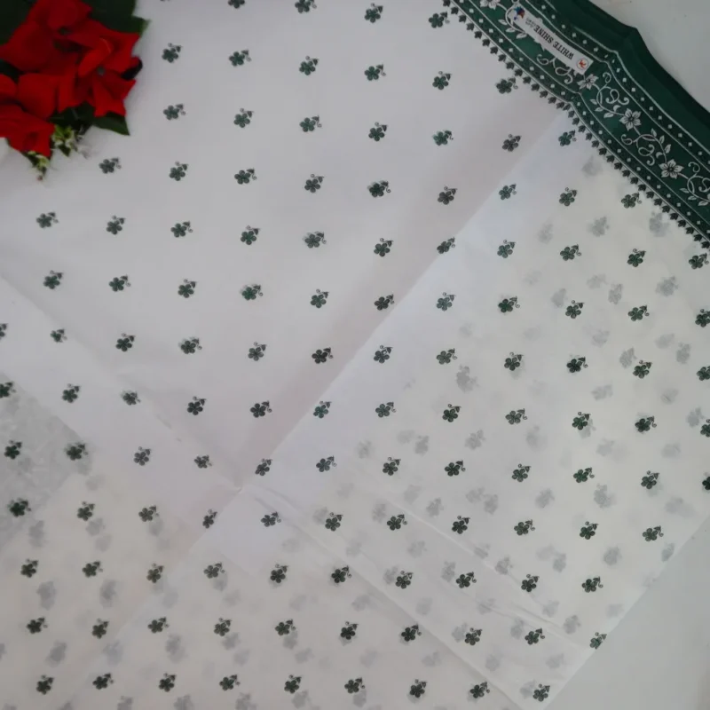 White Special Cotton Sarees-MB858 - Image 2