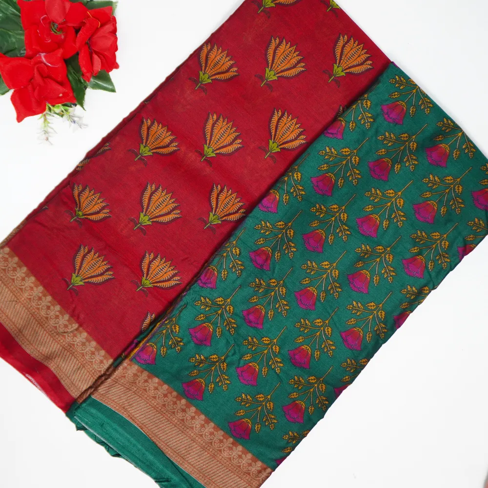 893 (25) Meena Muslin Cotton Sarees-MB893 - Image 1