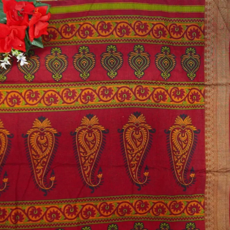 Meena Muslin Cotton Sarees-MB893 - Image 3