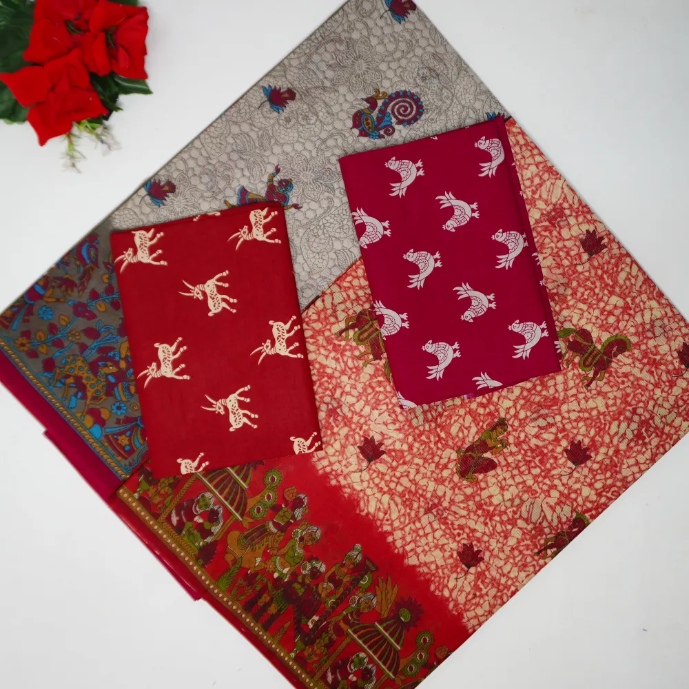 898 (11) Maheswari Kalamkari Cotton Sarees-MB898 - Image 1