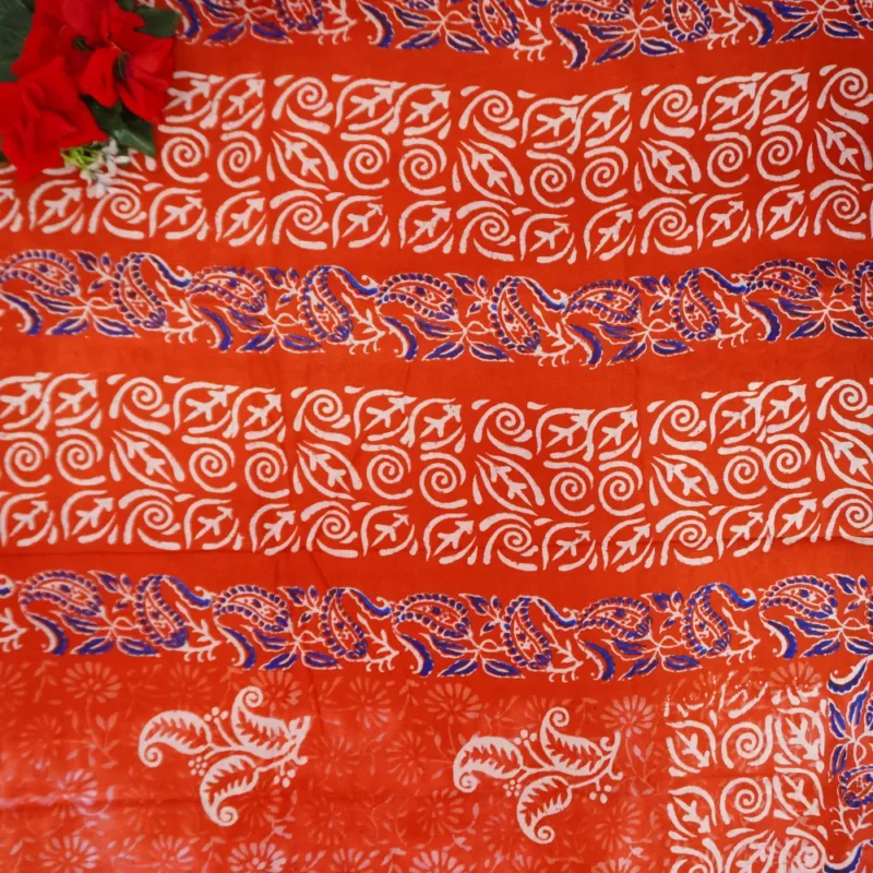 Ajrak Bengal Cotton Sarees-MB907 - Image 2