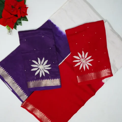 Pure Mangalagiri Pattu With Pearls Work Blouse -MB910