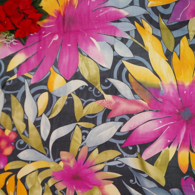 Pure Georgette Daily Ware Sarees-MB889(Black with Multi Colour)(888) - Image 2