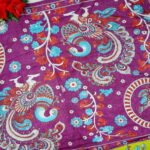 Heavy Dola Pen Kalamkari Crushed Sarees -MB015 - Image 2