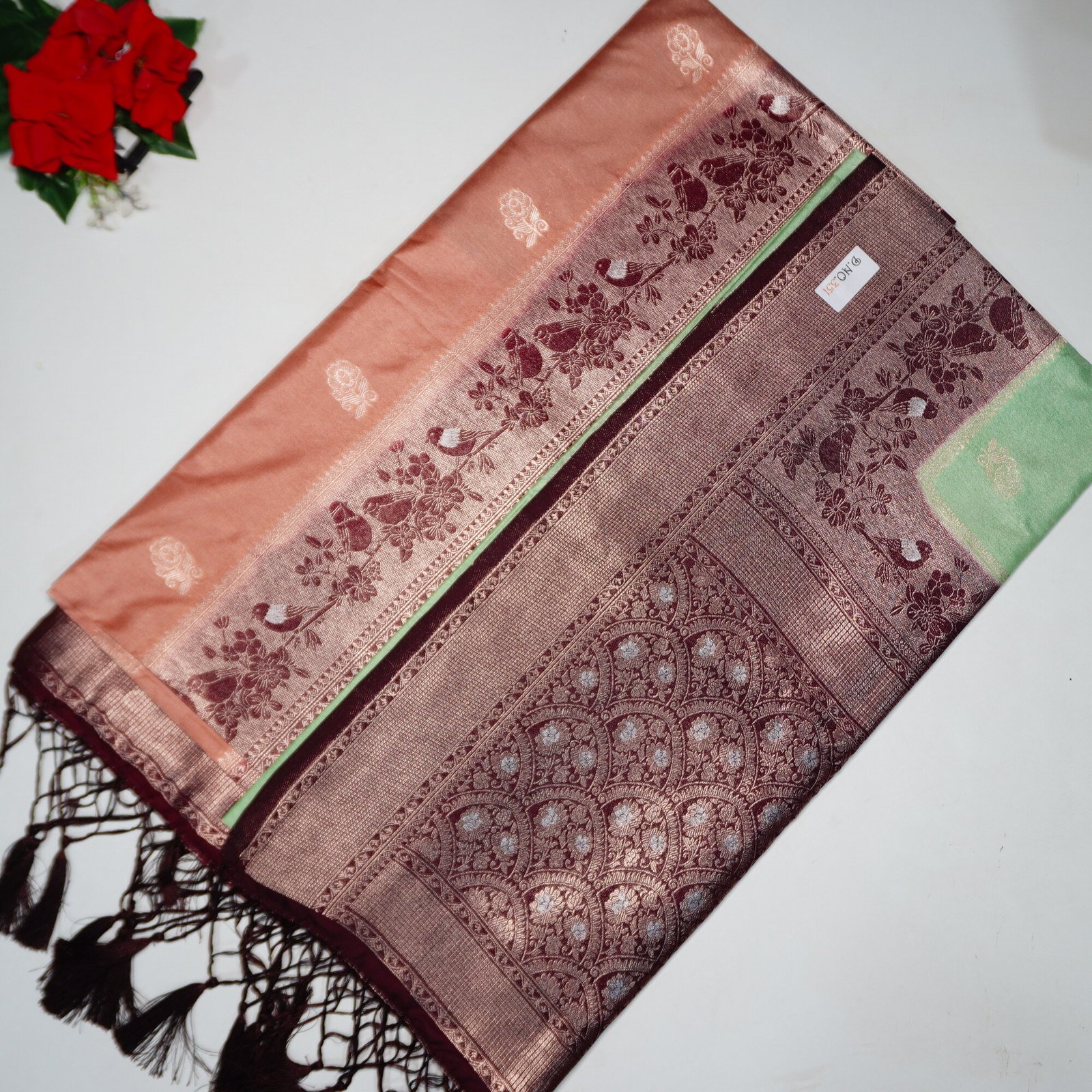 019 (15) Green Mango Pythani Sarees -MB019 - Image 1