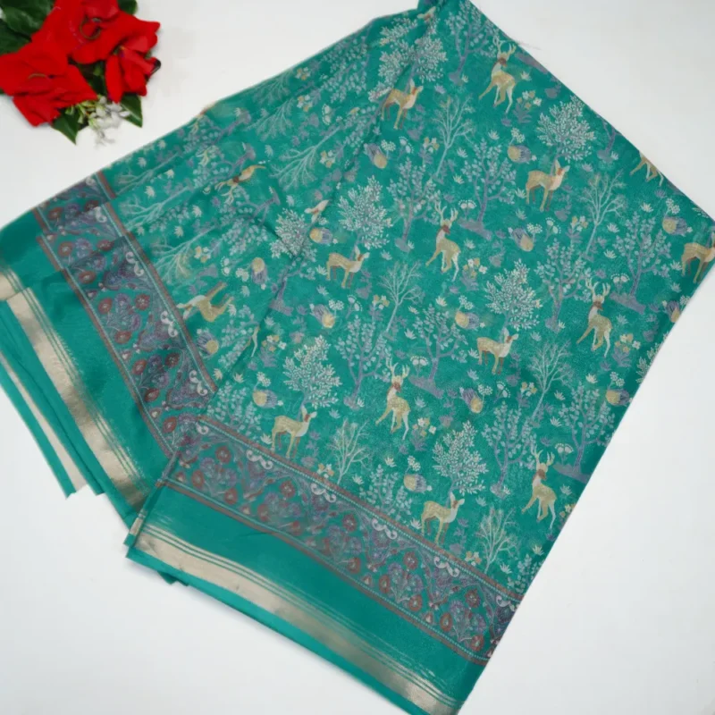 Kalanjali geoprgette Viscose Sarees -MB247(039) - Image 4