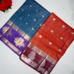 Light Weight Green Mango Vintage Checks Sarees-MB044