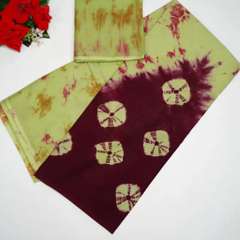 Kolkata Malai Cotton Shibori Sarees -MB045 - Image 4